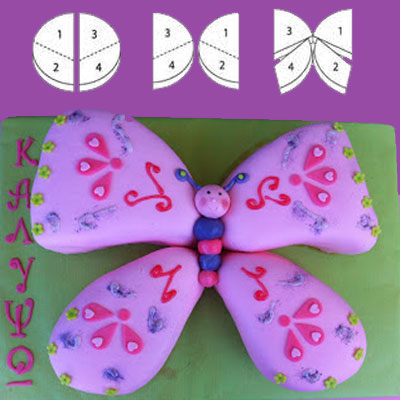 Τούρτα Γενεθλίων Πεταλούδα για Κορίτσια