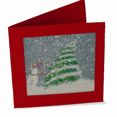 Χριστουγεννιάτικη Κάρτα Χιονισμένο Τοπίο